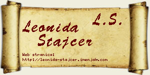 Leonida Štajcer vizit kartica